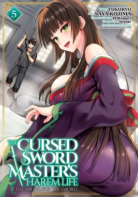 Paperback of The Cursed Sword Master's Harem Life Volume 5 by Ghost Ship, featuring cover art with fantasy sword and character illustrations.