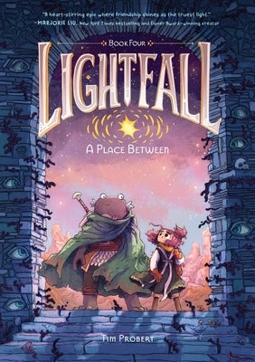 Paperback graphic novel titled Lightfall: A Place Between by Harperalley, featuring colorful illustrated cover art.