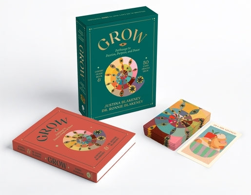 Paperback Grow guidebook and oracle deck by Abrams Books featuring colorful illustrations and inspirational design for personal growth.