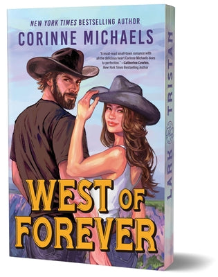 Paperback of West of Forever Deluxe Edition by Sourcebooks Casablanca featuring a cover with a scenic sunset and cityscape.