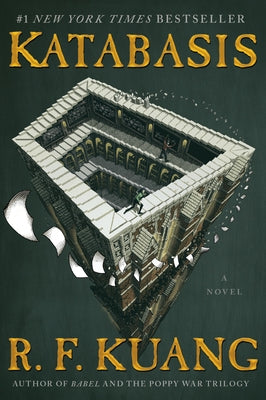 Paperback of Katabasis by Harper Voyager featuring a dark fantasy book cover with abstract artwork and bold typography.