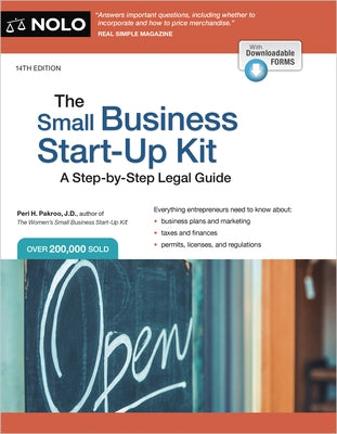 Paperback of The Small Business Start-Up Kit by NOLO, a step-by-step legal guide for new entrepreneurs, showing the book cover.