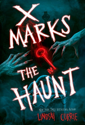 Paperback of "X Marks the Haunt" by Delacorte Press, showing the book cover with spooky ghost illustrations and title text.