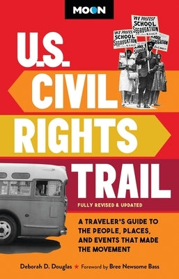 Paperback book titled "Moon U.S. Civil Rights Trail" by Moon Travel, showing the cover with historical images and trail map.