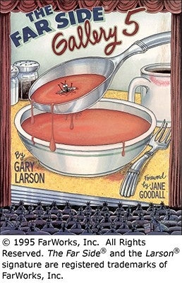 Paperback of The Far Side® Gallery 5 by Andrews McMeel Publishing, featuring comic strips on the cover and inside pages.