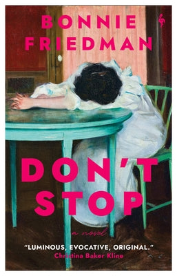 Paperback novel titled "Don't Stop" by Europa Editions, featuring a cover with abstract artwork and bold typography.