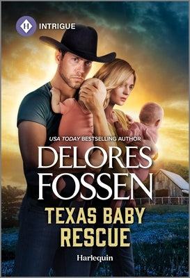 Texas Baby Rescue mass market paperbound novel by Harlequin Intrigue featuring a cover with a rescue scene and warm color tones.