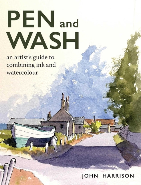 Paperback art book titled "Pen and Wash: An Artist's Guide to Combining Ink and Watercolour" by Crowood Press, UK.