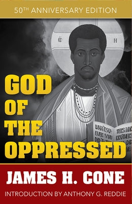 Paperback of God of the Oppressed 50th Anniversary Edition by Orbis Books, showing the book cover with title and edition details.