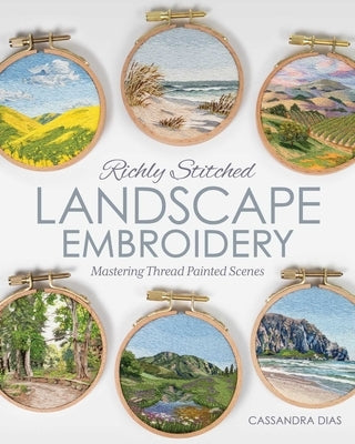 Paperback landscape embroidery book by Stash Books featuring richly stitched, thread-painted scene designs and techniques.