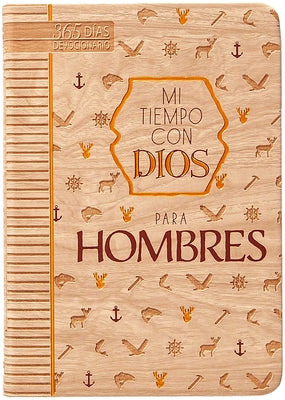 Imitation leather devotional book for men, Mi Tiempo Con Dios Para Hombres by Broadstreet Publishing, featuring 365 daily devotions.
