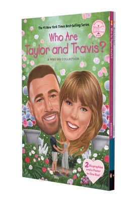 Paperback book set featuring biographies of Taylor and Travis with a poster, part of the Who HQ collection by Penguin Workshop.
