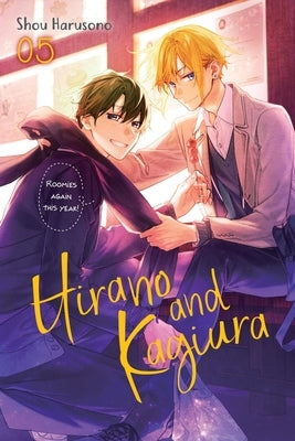 Paperback manga volume 5 of Hirano and Kagiura by Yen Press, featuring colorful cover art and character illustrations.