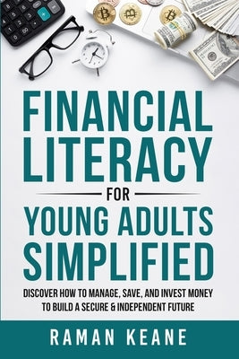 Paperback book titled "Financial Literacy for Young Adults" by Independent Publisher, showing the cover with financial concepts.