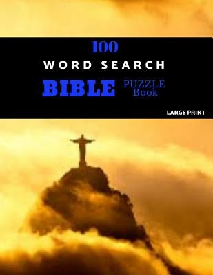 Large print Bible word search puzzle book with challenging brain teasers, featuring Bible themes for hours of engaging fun.
