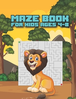 Colorful paperback maze book for kids aged 4-8, featuring fun and challenging puzzles to improve problem-solving skills.