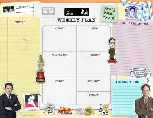 Insights The Office weekly planner notepad in paperback with pages for organizing weekly tasks and schedules.