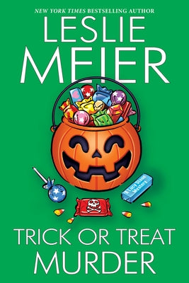 Paperback of Trick or Treat Murder by Kensington Cozies featuring spooky Halloween-themed cover art.
