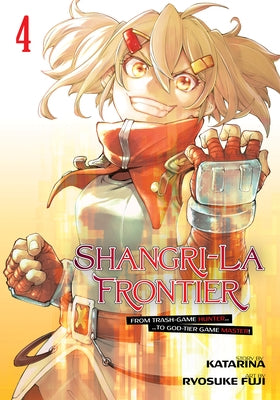 Paperback of Shangri-La Frontier 4 manga by Kodansha Comics, showing the book cover with colorful artwork.