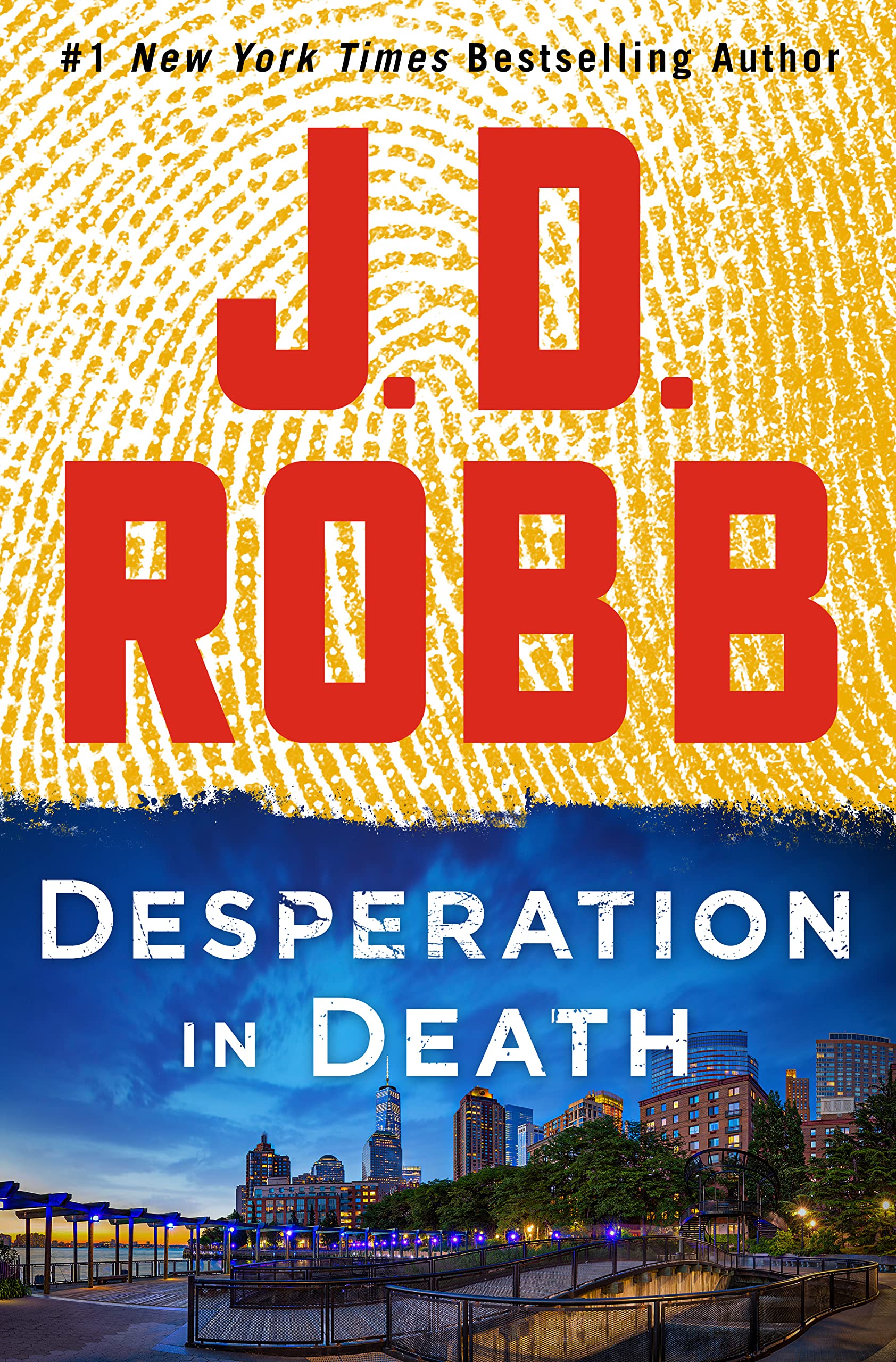Large print paperback of "Desperation in Death" by Large Print Press, showing the book cover with title and author details.