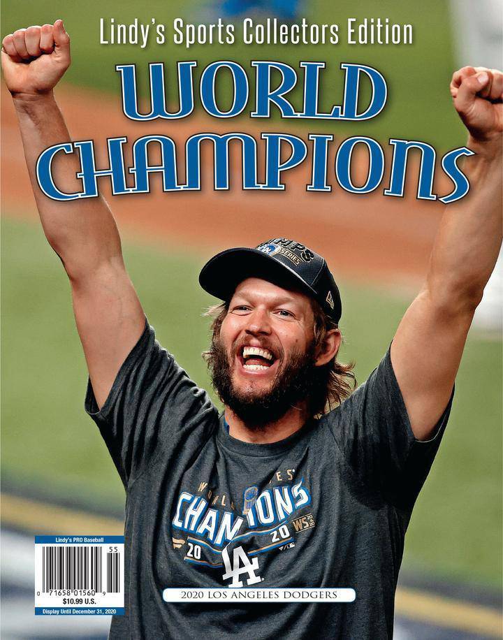 2020 L.A. Dodgers World Series Champions sports publication by Lindy's Sports showing team logo and championship imagery