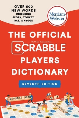 Paperback Merriam-Webster The Official Scrabble Players Dictionary with a black cover and clear title on the front.
