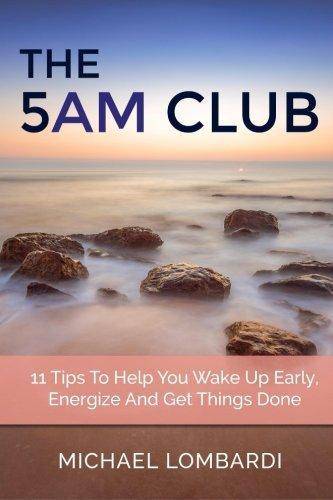 Cover of The 5 AM Club self-help book by Michael Lombardi featuring a minimalist design with bold title text.