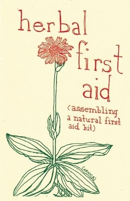 Paperback book titled "Herbal First Aid" by Microcosm Publishing showing the cover with herbal remedies and first aid kit illustrations.