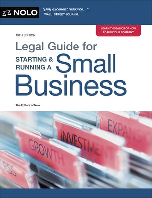 Paperback legal guide by NOLO for starting and running a small business, featuring legal tips and advice for entrepreneurs.