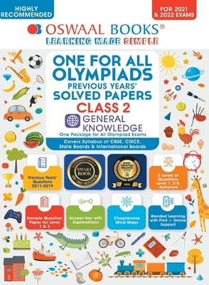 Oswaal Books Class 2 General Knowledge Olympiad previous years' solved papers paperback for 2022 exam preparation.