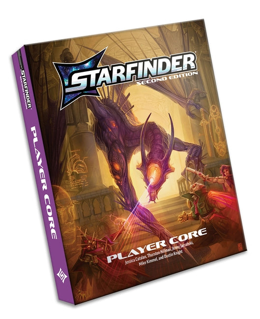 Starfinder Player Core paperback book by Paizo, Inc., featuring colorful cover art with characters and sci-fi themed design.