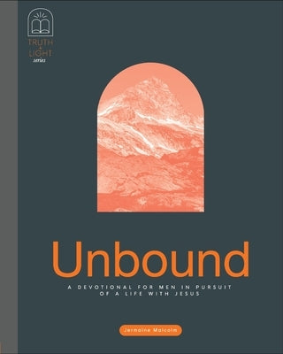 Paperback devotional for men by Paper Peony Press titled "Unbound," featuring a cover design focused on spiritual growth with Jesus.
