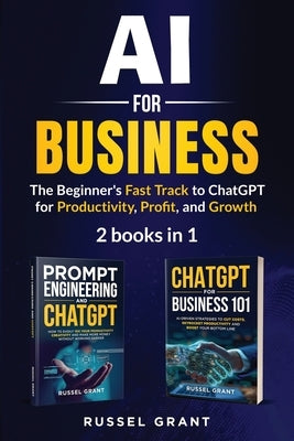 Paperback books titled "AI for Business" by Pebblefalls Publishing, featuring guides on ChatGPT for productivity, profit, and growth.