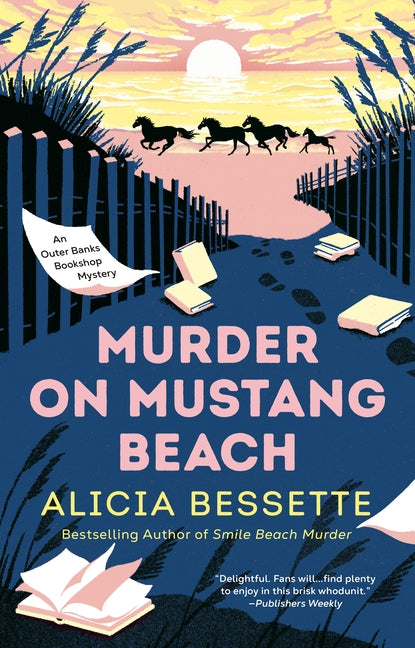 Paperback of Murder on Mustang Beach by Penguin Publishing Group, showing the book cover with title and author details.