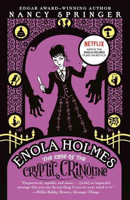 Paperback of Enola Holmes: The Case of the Cryptic Crinoline by Penguin Young Readers Group featuring the book cover with title and illustration