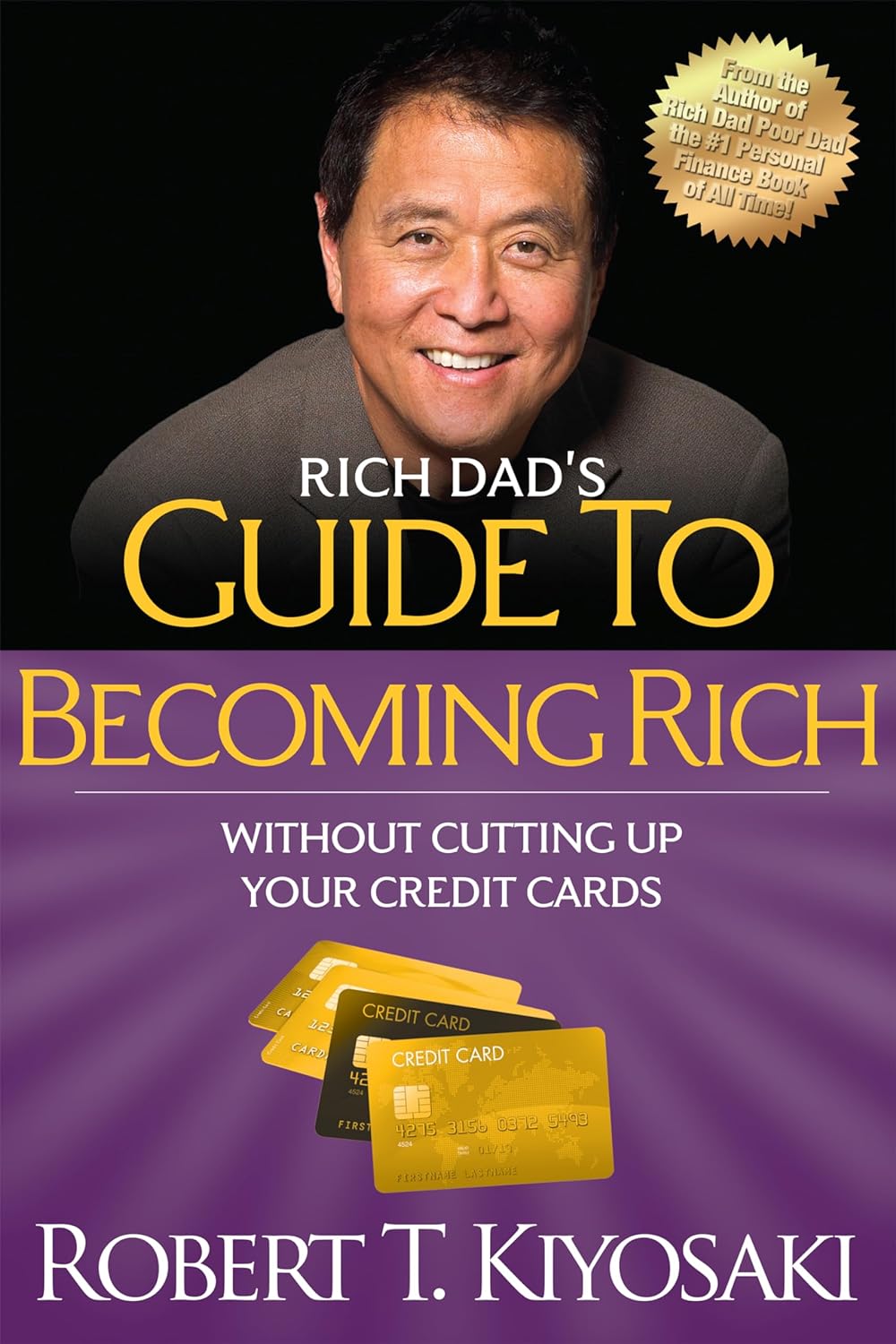 Paperback of Rich Dad's Guide to Becoming Rich Without Cutting Up Your Credit Cards by Plata Publishing, featuring the book cover.