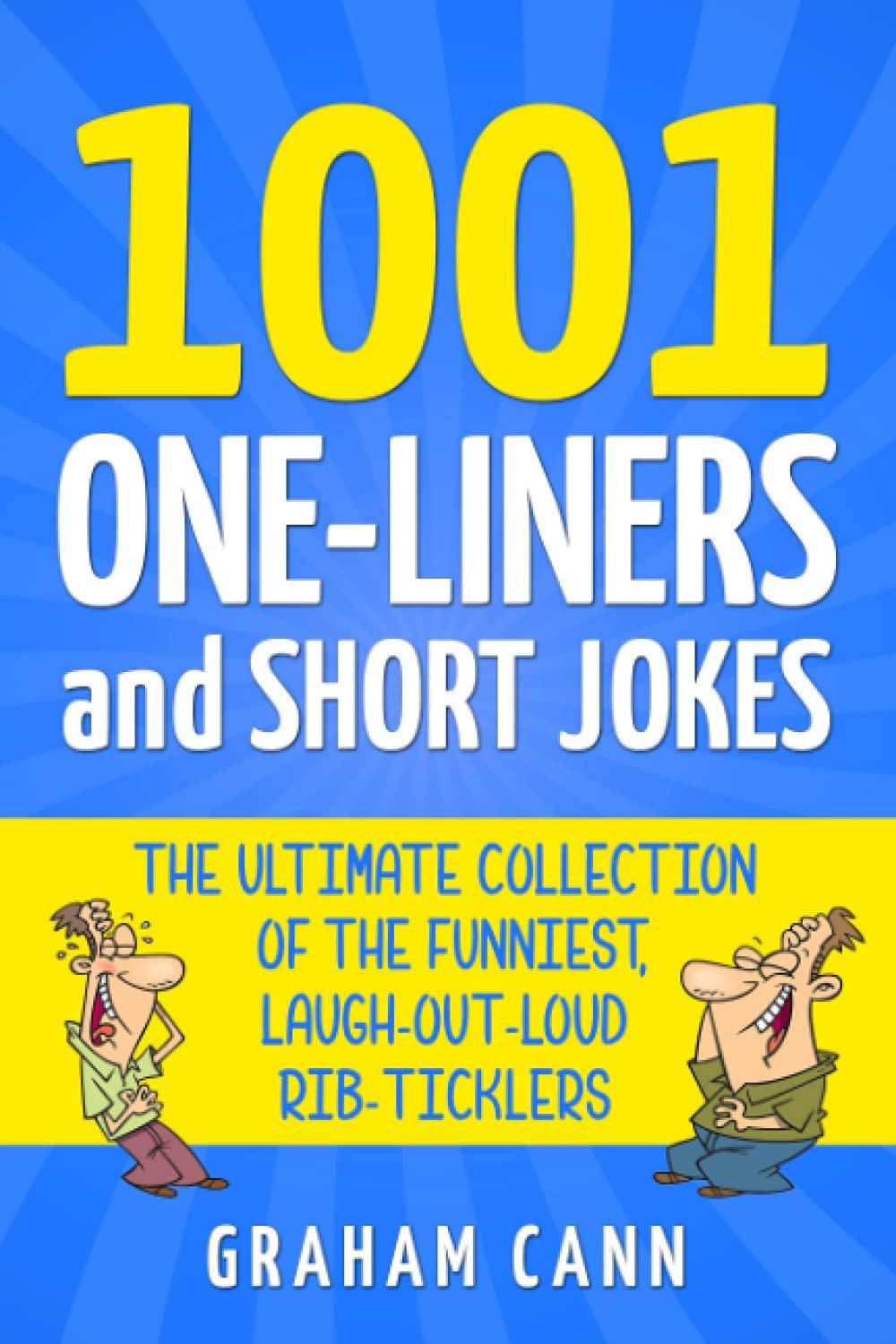 Cover of "1001 One-Liners and Short Jokes" book by Raham Cann, featuring colorful title design on a white background.