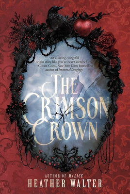Paperback copy of The Crimson Crown by Random House Worlds featuring a dark, illustrated cover with regal crown design.