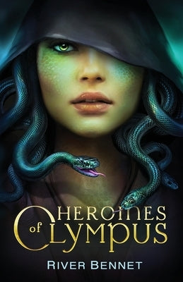 Paperback book titled Heroines of Olympus by River Bennet, featuring a colorful cover with mythological artwork.