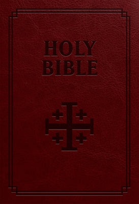 Catholic Bible Douay-Rheims edition by Saint Benedict Press with leather-bound cover and gold-embossed title.