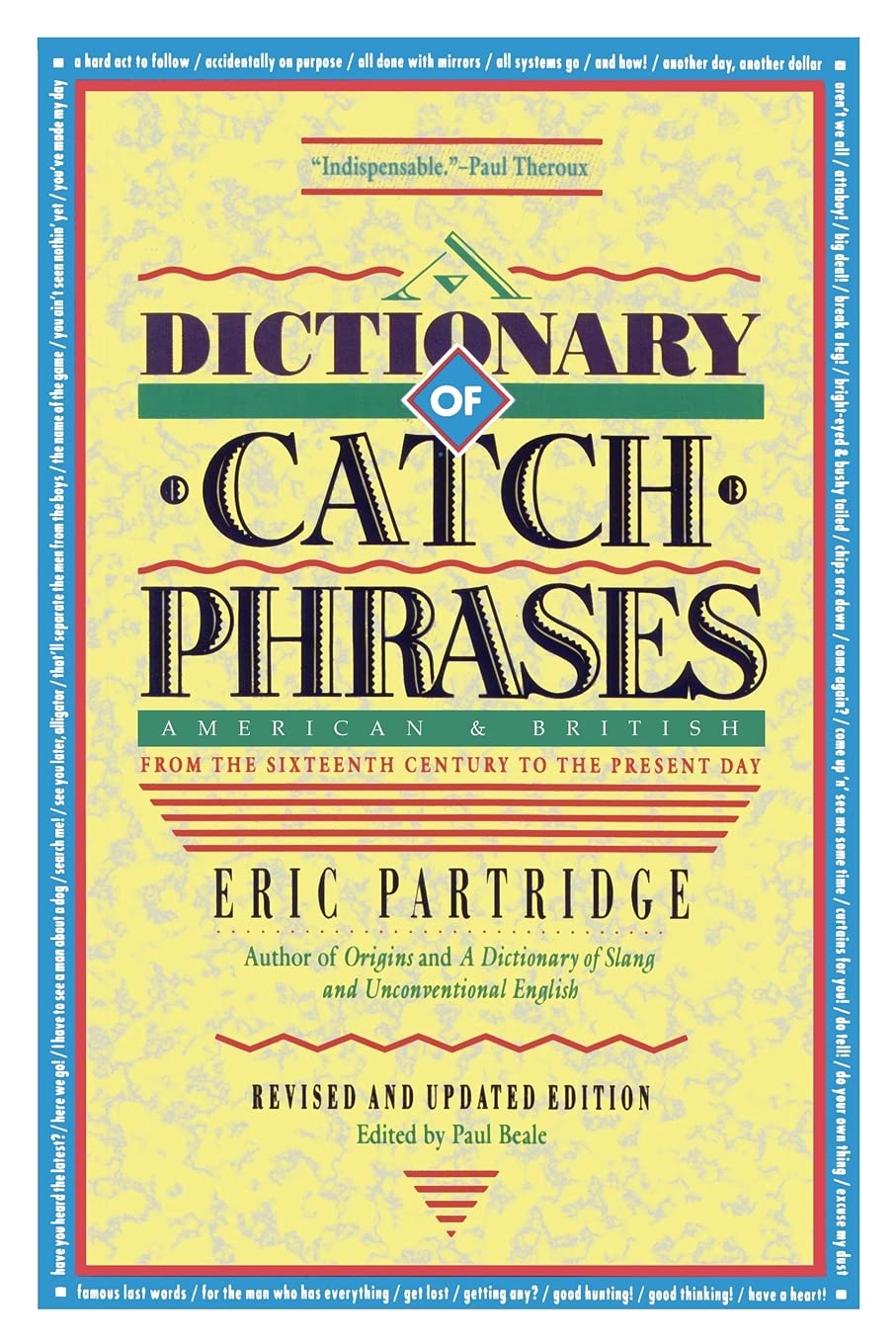 Paperback Dictionary of Catch Phrases by Scarborough House Publishers, featuring a black cover with the title in white text.