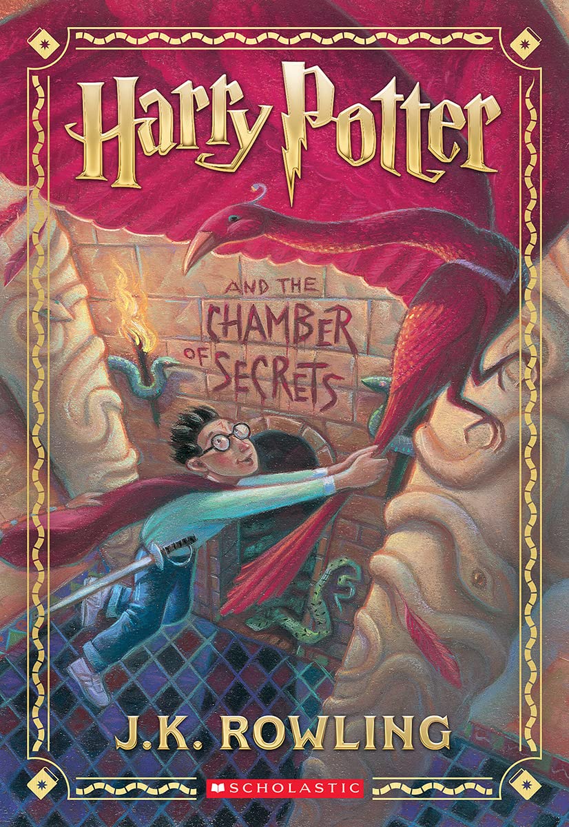 Paperback of Harry Potter and the Chamber of Secrets by Scholastic Inc., showing the book cover with magical illustrations.