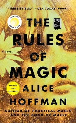 Paperback copy of "The Rules of Magic" by Scribner Book Company, showing the book cover with mystical design and title.