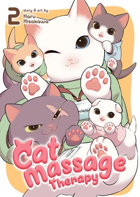 Paperback of Seven Seas Cat Massage Therapy Vol. 2 featuring a colorful cover with illustrations of cats and massage tools.
