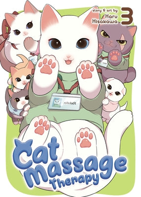 Paperback of Seven Seas Cat Massage Therapy Vol. 3 featuring illustrated pages with techniques for feline massage and relaxation.
