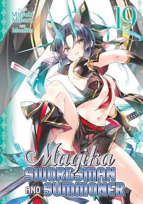 Paperback of Magika Swordsman and Summoner Vol. 19 by Seven Seas, featuring the book cover with anime-style artwork.