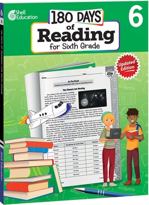 Paperback of 180 Days Reading for Sixth Grade, 2nd Edition by Shell Education Pub, showing the book cover with title and author details.