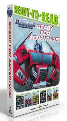 Paperback boxed set featuring Transformers characters Twitch, Thrash, Optimus Prime, Bumblebee, Megatron, Robby from Simon Spotlight.