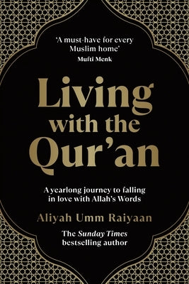 Paperback copy of "Living with the Qur'an" by Sourcebooks showing the book cover with Arabic calligraphy and title text.