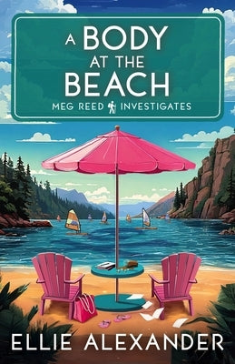 Paperback of "A Body at the Beach" by Storm Publishing showing the book cover with beach scene and title text.